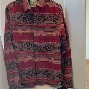 Iron & Resin Red and Black Patterned Shirt Jacket